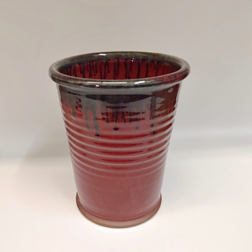 #220812 Utensil Caddy Red with Black $22 at Hunter Wolff Gallery
